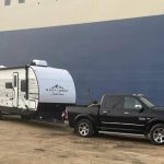 Tow vehicle and caravan hitched for safe weight check in Australia