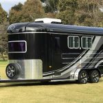 Professional horse float weighing service checking axles and tow-ball for safety.