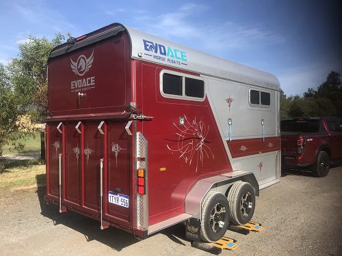 Professional horse float weighing service checking axles and tow-ball for safety.